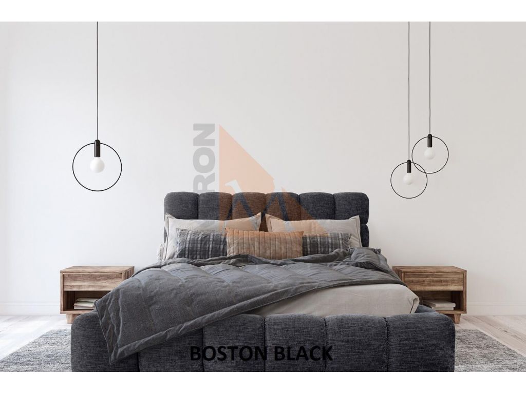 Łóżko tapicerowane Boston z pojemnikiem i stelażem 140/160/180 x 200 cm spanie.