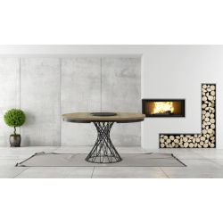 Okrągły stół z rozkładanym blatem w stylu loft LUCCA