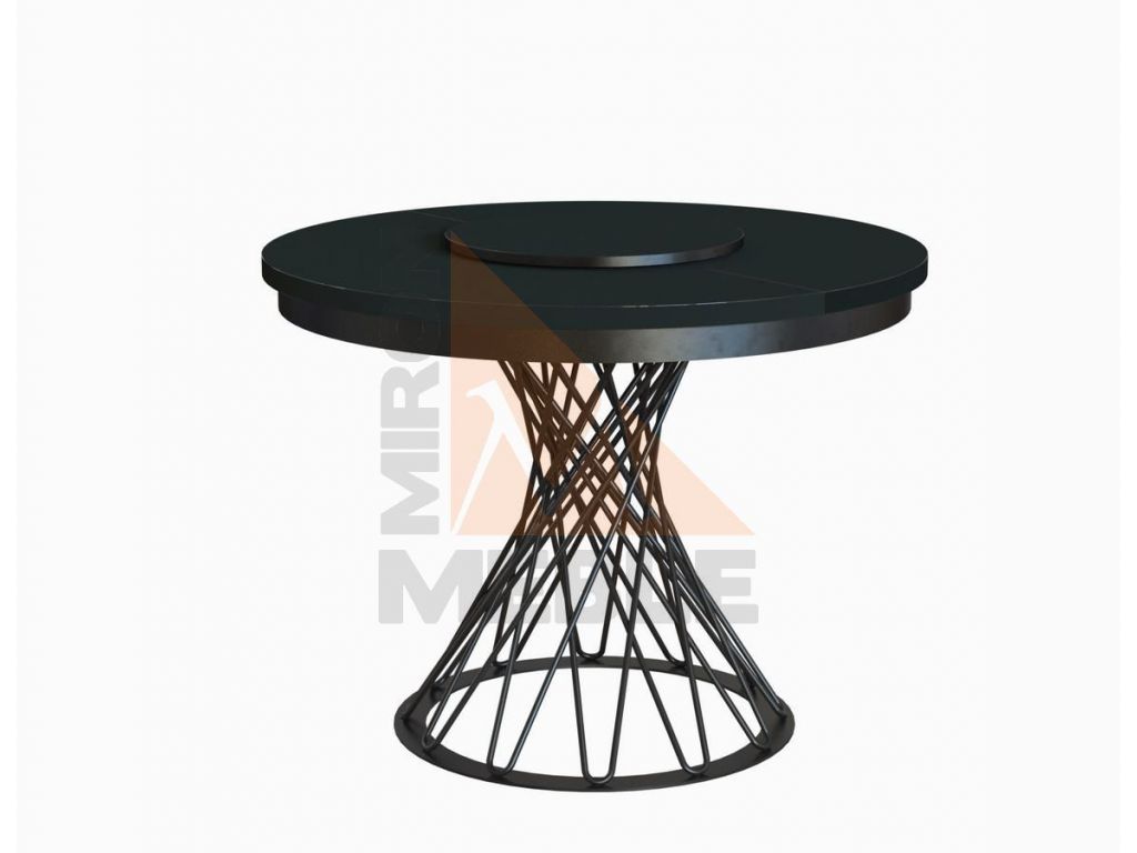 Okrągły stół z rozkładanym blatem w stylu loft LUCCA Okrągły stół z rozkładanym blatem w stylu loft LUCCA