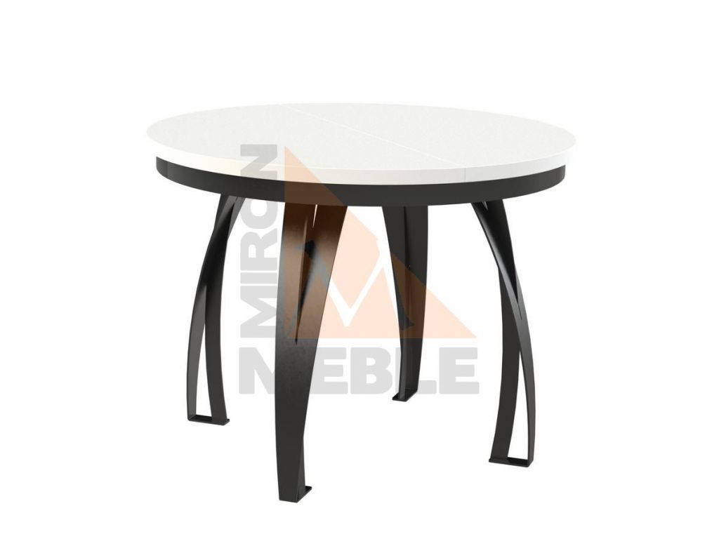 Okrągły stół z rozkładanym blatem w stylu loft LUNGO 100 (+1x40) Okrągły stół z rozkładanym blatem w stylu loft LUNGO 100 (+1x40)