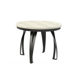 Okrągły stół z rozkładanym blatem w stylu loft LUNGO 100 (+1x40)