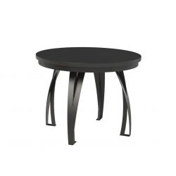 Okrągły stół z rozkładanym blatem w stylu loft LUNGO 100 (+1x40)