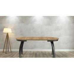 Okrągły stół z rozkładanym blatem w stylu loft LUNGO 100 (+1x40)
