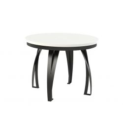 Okrągły stół z rozkładanym blatem w stylu loft LUNGO 100 (+2x40)