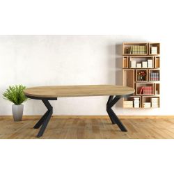 Okrągły stół z rozkładanym blatem w stylu loft COMO-N (1x40)