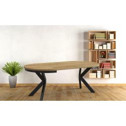 Okrągły stół z rozkładanym blatem w stylu loft COMO-N (1x40)