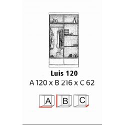 Nowoczesna szafa przesuwna z lustrem i szufladami Luis 124