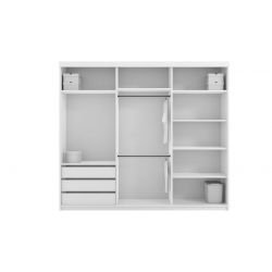 Dwudrzwiowa szafa przesuwna z lustrem oraz drążkiem German 250