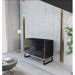 Nowoczesna komoda do salonu Henry 133 czarny / biały połysk
