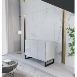 Nowoczesna komoda do salonu Henry 133 czarny / biały połysk