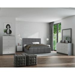 Łóżko tapicerowane 180x200 z wysokim przeszywanym wezgłowiem Melbourne