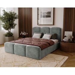 Nowoczesne łóżko tapicerowane do sypialni z pojemnikiem Neli 120x200
