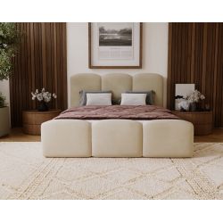 Nowoczesne łóżko tapicerowane do sypialni z pojemnikiem Neli 140x200
