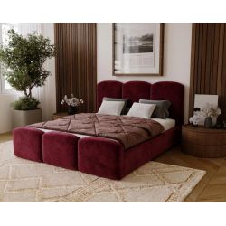 Nowoczesne łóżko tapicerowane do sypialni z pojemnikiem Neli 140x200