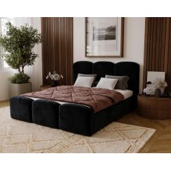 Nowoczesne łóżko tapicerowane do sypialni z pojemnikiem Neli 140x200