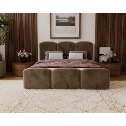 Nowoczesne łóżko tapicerowane do sypialni z pojemnikiem Neli 160x200