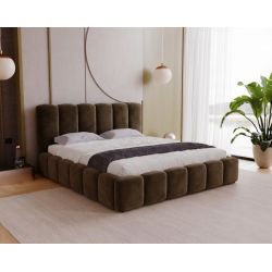 Łóżko tapicerowane do sypialni ze stylowym zagłówkiem Furio 120x200