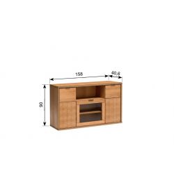 F4, KOMODA Z WITRYNĄ, SYSTEM FONTI, wymiar 158 x 40,6 x 90 wysokość