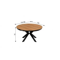 F10, OKRĄGŁY ROZKŁADANY STÓŁ, SYSTEM FONTI, wymiar 120 x 60 x 45,5 wysokość