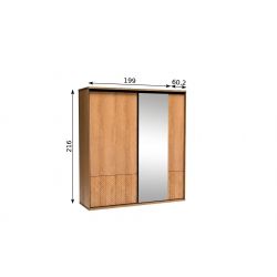 F11, SZAFA DWUDRZWIOWA Z LUSTREM, SYSTEM FONTI, wymiar 199 x 60,2 x 216 wysokość