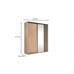 C 14, SZAFA DWUDRZWIOWA, SYSTEM CALI, wymiar 179 cm x 60,2 cm x 217 wysokość.