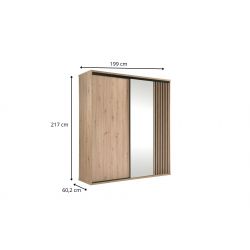 C 15, SZAFA DWUDRZWIOWA, SYSTEM CALI, wymiar 199 cm x 60,2 cm x 217 wysokość.