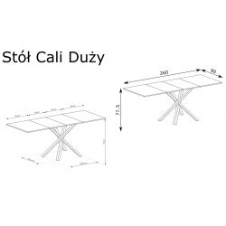 STÓŁ ROZKŁADANY, CALI DUŻY, 160-260 x 90 x 77, 5 wysokość