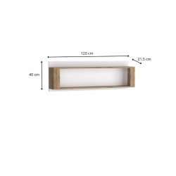 L 12, PÓŁKA NA KSIĄŻKI, SYSTEM LIVINIO, wymiar 120 cm x 20,5 cm x 40 wysokość.