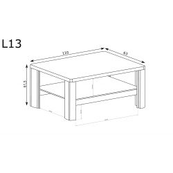 L 13, STOLIK KAWOWY, ŁAWA, SYSTEM LIVINIO, wymiar 110 cm x 63 cm x 61,5 wysokość.