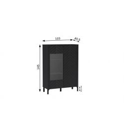 MM 3, WITRYNA, SYSTEM MALUMI, wymiar 103 cm x 40,5 cm x 145 wysokość.