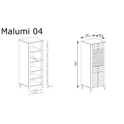 MM 4, WITRYNA, SYSTEM MALUMI, wymiar 60 cm x 40,5 cm x 197 wysokość.