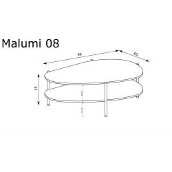 MM 8, STOLIK KAWOWY, SYSTEM MALUMI, wymiar 90 cm x 65 cm x 45 wysokość.