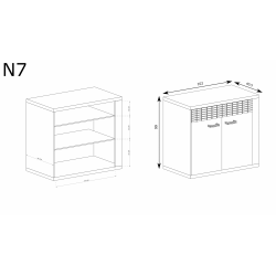 N 7, KOMODA MAŁA, SYSTEM NATURAL, 102 x 40,5 x 99 wysokość.