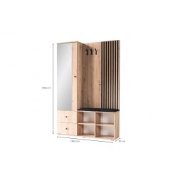 Garderoba, system Cali, wymiar 128,5 cm x 30 cm x 195 cm.