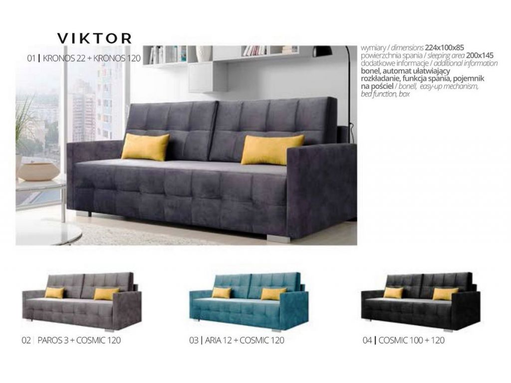 Kanapa VIKTOR, bonell, 200 x 145 powierzchnia spania. Kanapa VIKTOR, bonell, 200 x 145 powierzchnia spania.