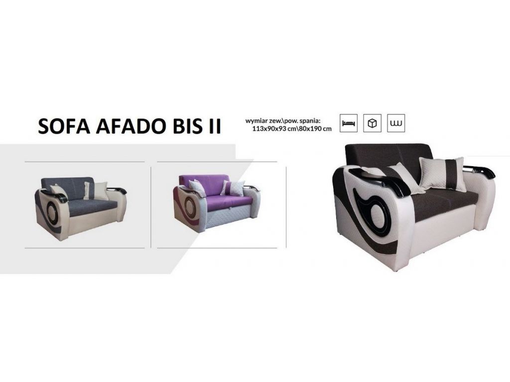 Sofa FADO BIS II, rozkładana dwuosobowa, powierzchnia spania 113 x 190 cm. Sofa FADO BIS II, rozkładana dwuosobowa, powierzchnia spania 113 x 190 cm.