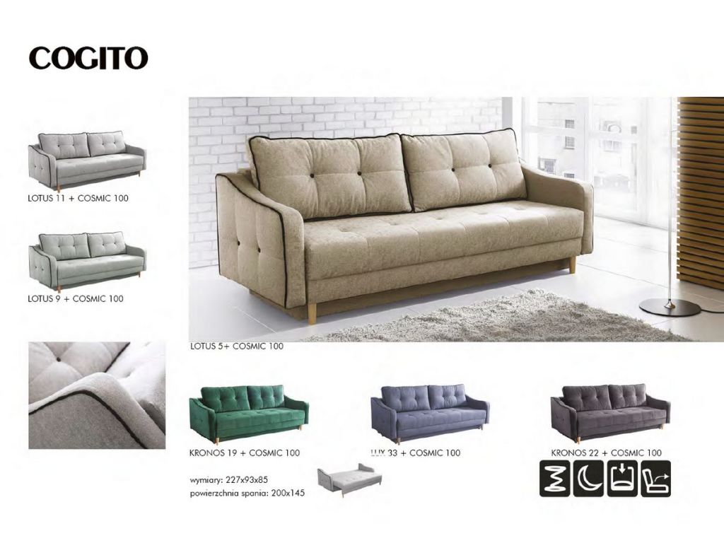 Kanapa COGITO, bonell, 200 x 145 cm powierzchnia spania. Kanapa COGITO, bonell, 200 x 145 cm powierzchnia spania.