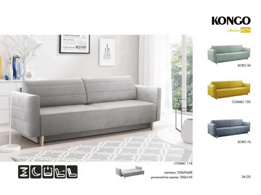 Kanapa KONGO, bonell, spanie 200 x 145 cm. Kanapa KONGO, bonell, spanie 200 x 145 cm.