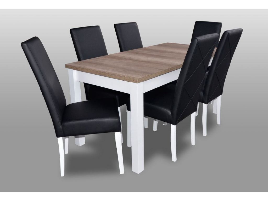 Zestaw do jadalni 19, stół S18-L wymiar 80 x 160 x 200 krzesło K2 6 szt. Zestaw do jadalni 19, stół S18-L wymiar 80 x 160 x 200 krzesło K2 6 szt.