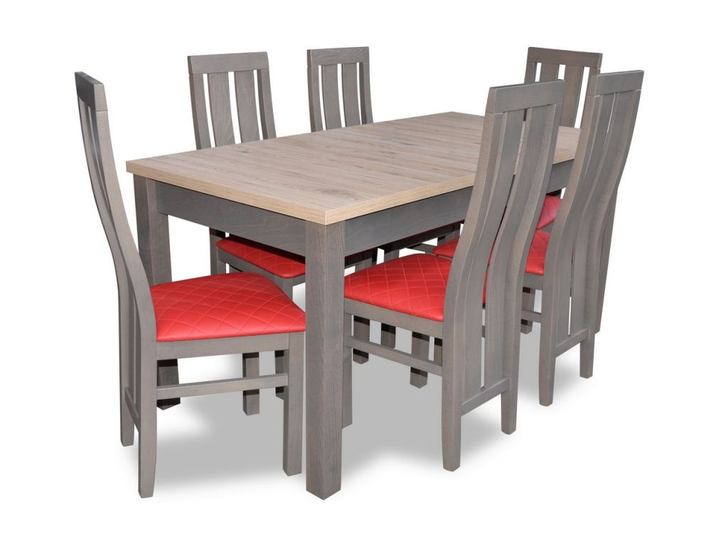 Zestaw do jadalni 25, stół S18-L wymiar 80 x 160 x 200 krzesło K69, 6 szt. Zestaw do jadalni 25, stół S18-L wymiar 80 x 160 x 200 krzesło K69, 6 szt.