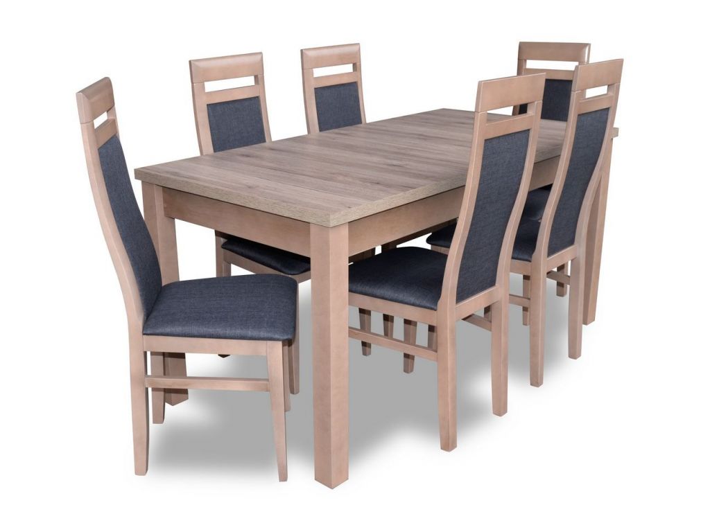 Zestaw do jadalni 28, stół S18-L wymiar 80 x 160 x 200 krzesło K70, 6 szt. Zestaw do jadalni 28, stół S18-L wymiar 80 x 160 x 200 krzesło K70, 6 szt.